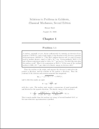 Solution Manual Classical Mechanics Goldstein 2nd Edition